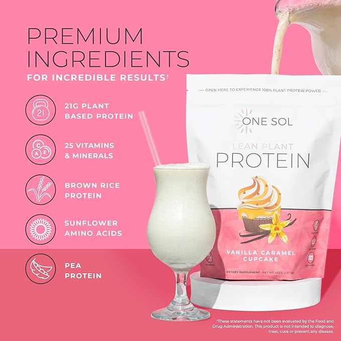 One Sol Protein Powder, Lean & 100% Plant-Based