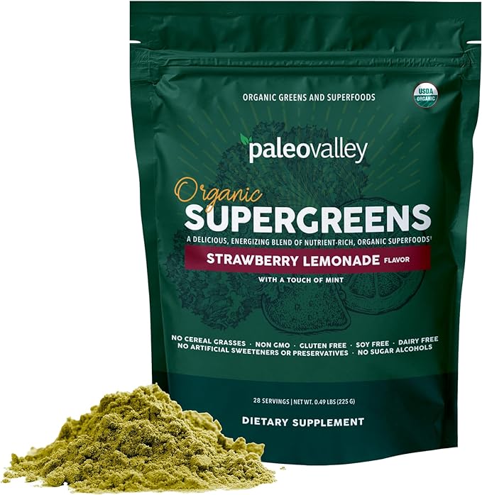 Paleovalley Organic Supergreens 28 Servings 23 Organic