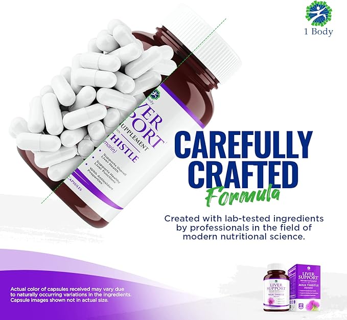1 Body Liver Support Supplement B12 & 60 Vegan