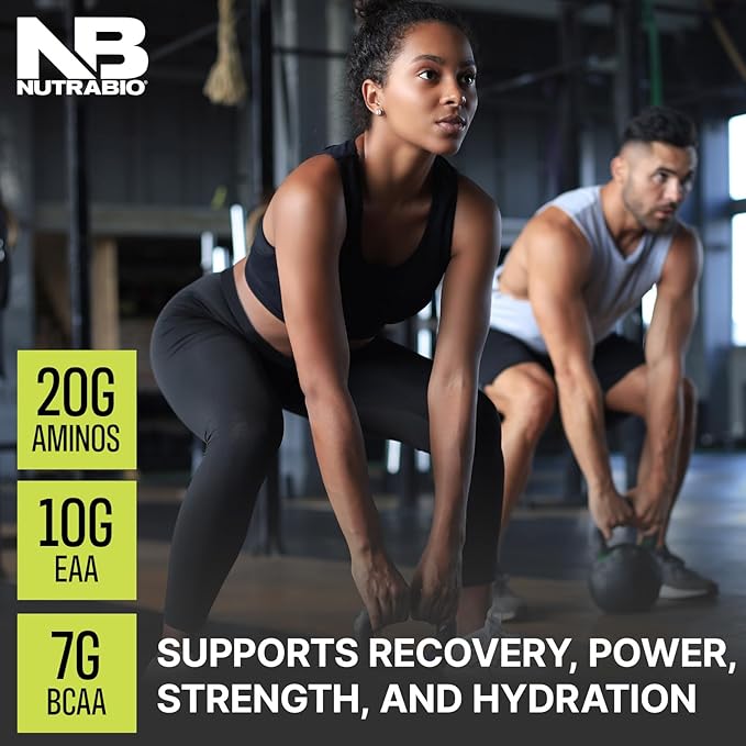 NutraBio Intra Blast Bcaa Powder Amino Acid Supplement, Electrolyte & Hydration Blend, Intra, Pre Workout & Muscle Recovery, 20g Eaa Amino Acids Powder, 5g Glutamine- Cherry Limeade, 30 Serving