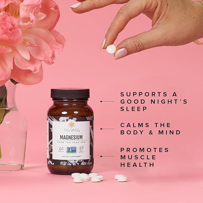 Truvani Magnesium 400mg Oxide Tablets | 60 Tablets | Supports Calm and Sleep, Healthy Bones, Muscle Health, Digestive Health | Non-GMO, Vegan Pills