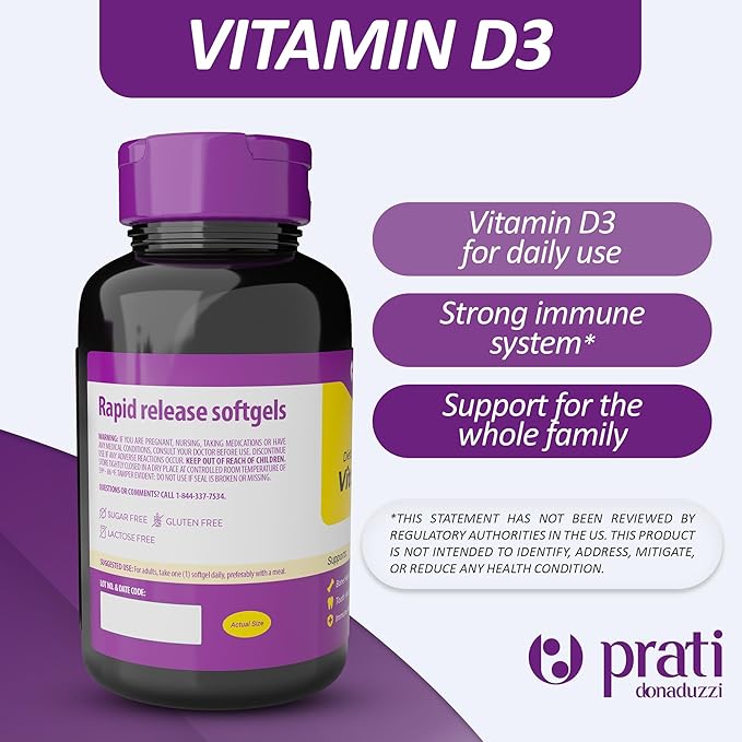 Vitamin D3 5,000 IU – 500 Softgels – Supports Defense System, Bone & Muscle Health – Family Size