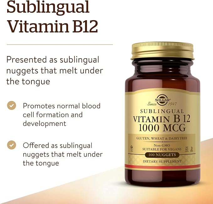 Solgar Vitamin B12 1000 mcg, 100 Nuggets 100 Servings