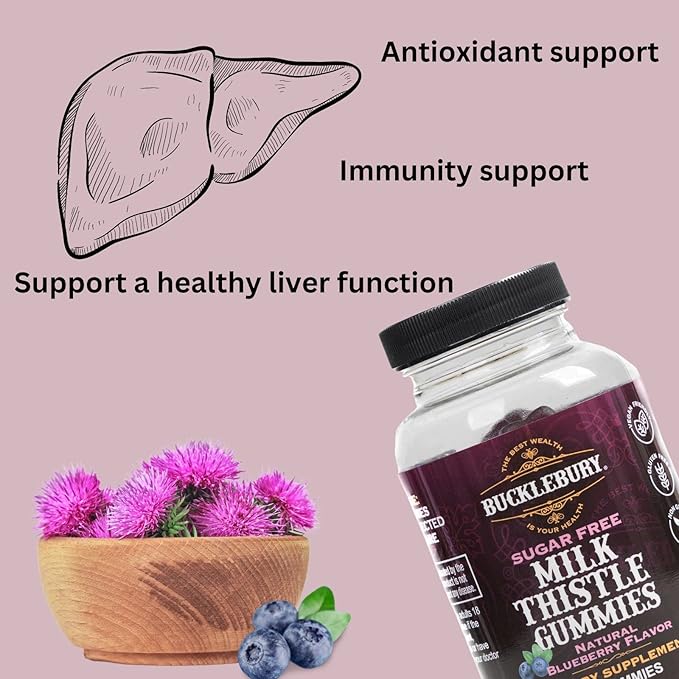 Sugar-Free Milk Thistle Gummies 1,000mg 60 Gummies