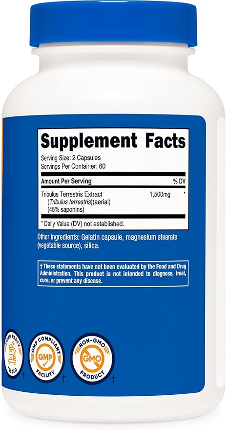 Nutricost Tribulus Terrestris Extract 750mg, 120 Capsules (3 Bottles)