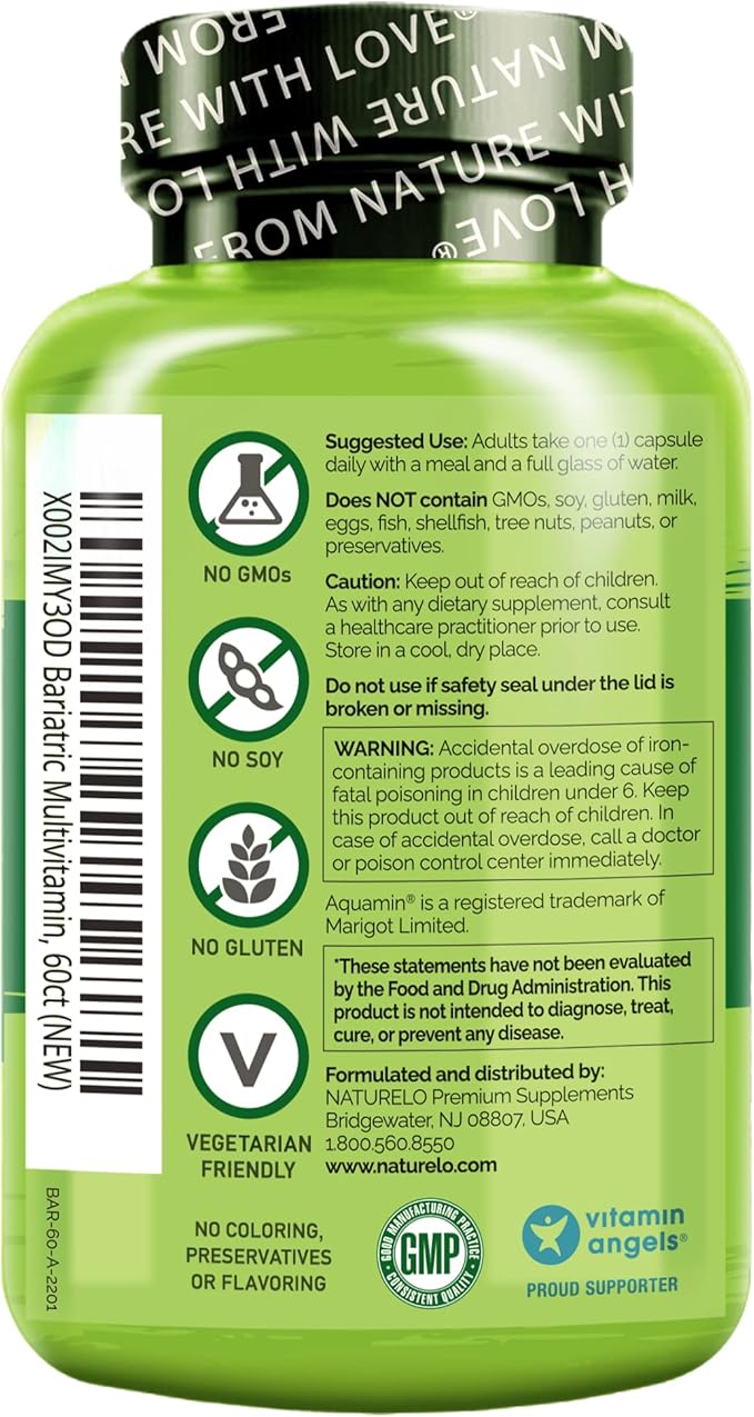 NATURELO Bariatric Multivitamin 60 Veggie