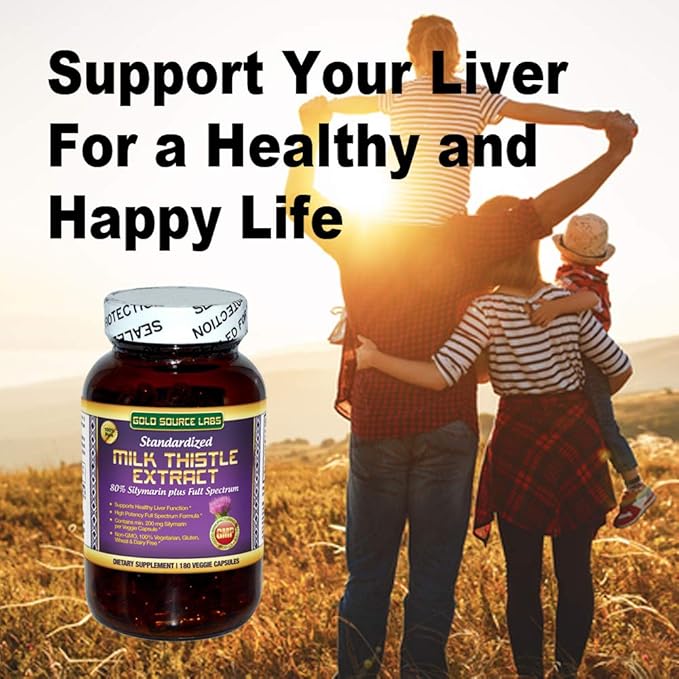 Organic Milk Thistle Capsules, 180 Caps, 80% Silymarin 450 mg,