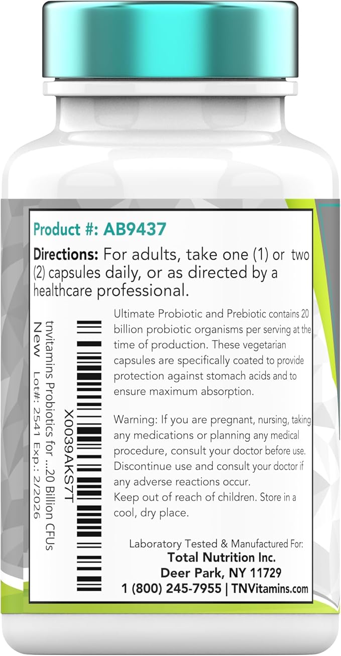Probiotics for Women & Men 60 Enteric 20 Billion 8 Strains