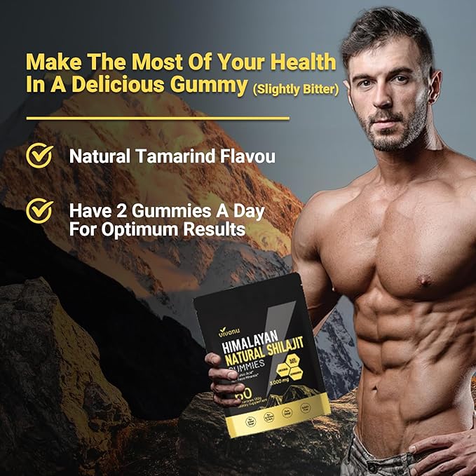 Shilajit Gummies, Shilajit micronutrient Supplement, Himalayan Premium Ingredient Shilajit - Ashwagandha, Gokshura, Fulvic Acid & 85+ Trace Minerals