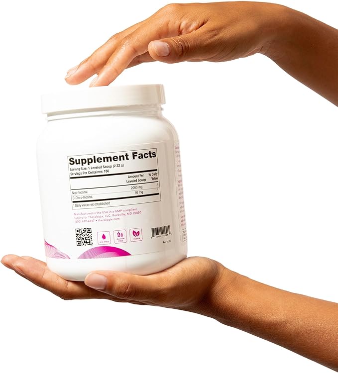 Theralogix Ovasitol Inositol Powder - 90-Day Supply - Myo-Inositol & D-Chiro Inositol for Hormone Balance & Ovarian Function Support* - NSF Certified - 400 g (180 Servings)