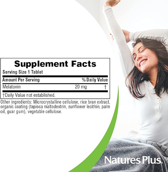 Natures Plus Melatonin 20 mg 90 Fast-Acting 90 Servings