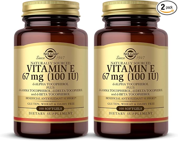 Solgar Vitamin E 67 mg (100 IU) 100 Softgels, 2 - 200 Total