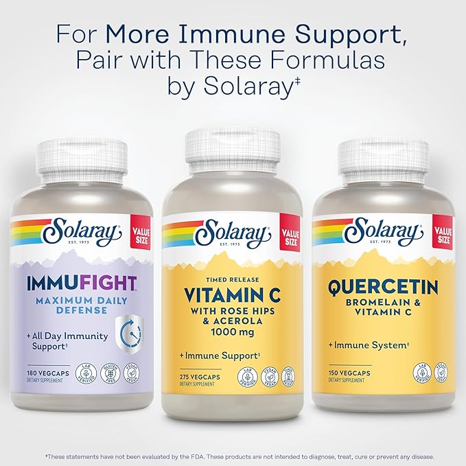 SOLARAY Vitamin C 1000mg Timed Release 60 Day 275 Servings, 275 VegCaps