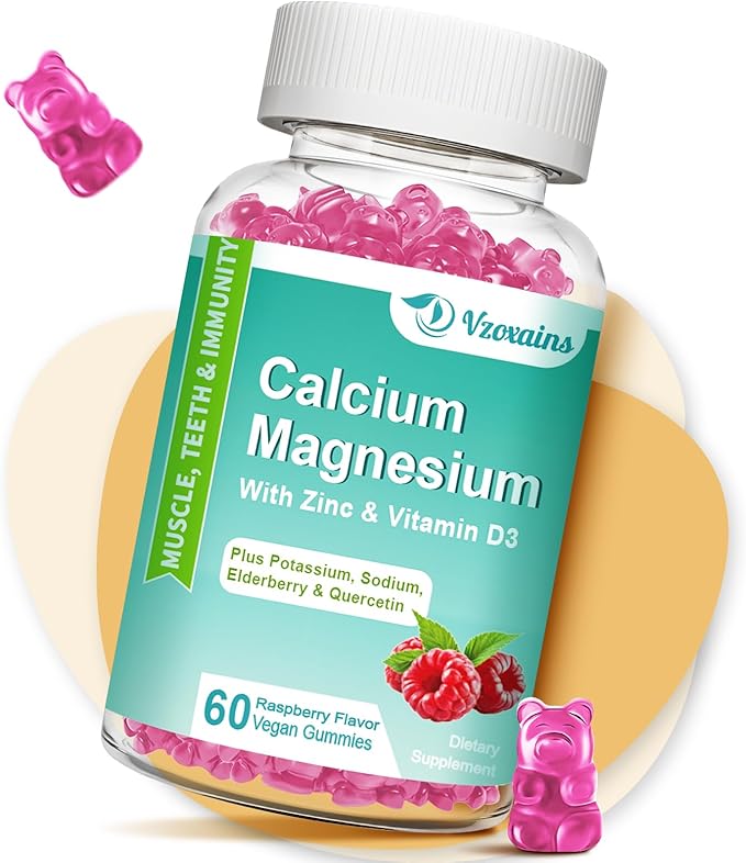 High Absorption Calcium Magnesium Zinc Gummies 400mg, Sugar 60 Count
