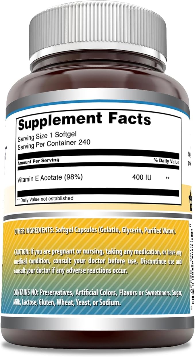 Amazing Formulas Vitamin E Supplement 400 IU 240 Softgels