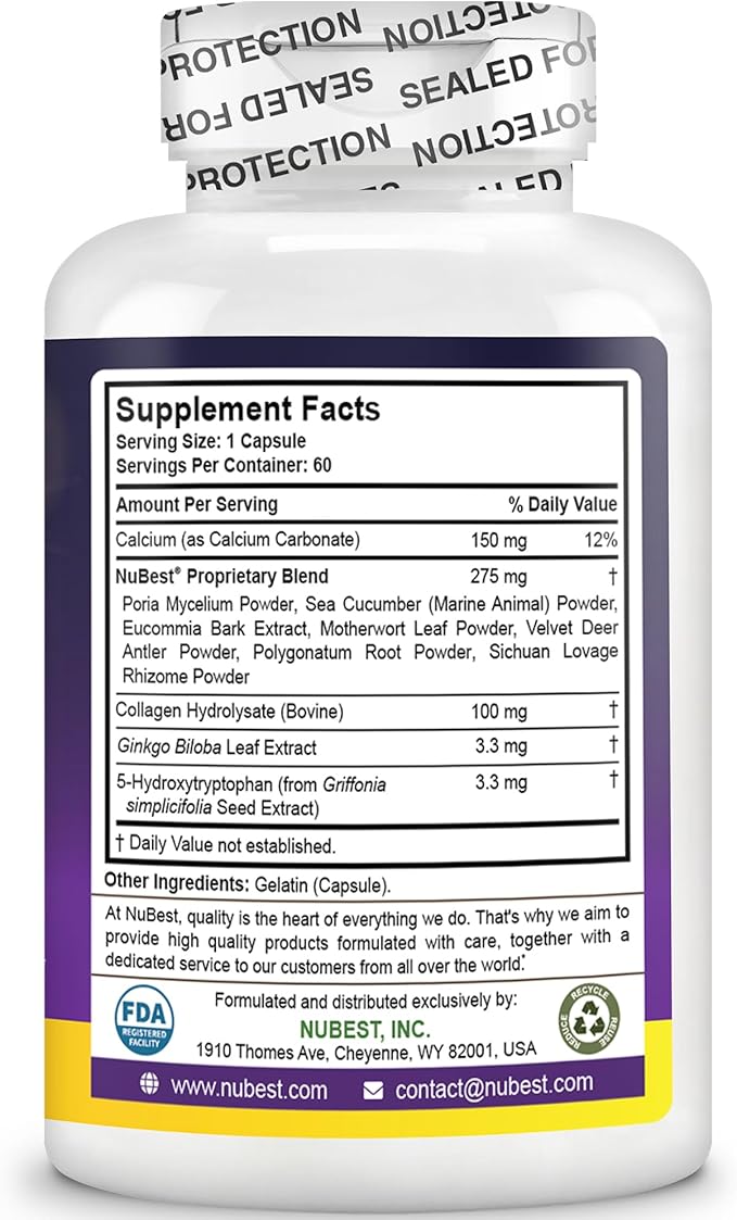 NuBest Tall - Calcium Supplement - 5+ with D3, Vitamin K2 and 60 Capsules