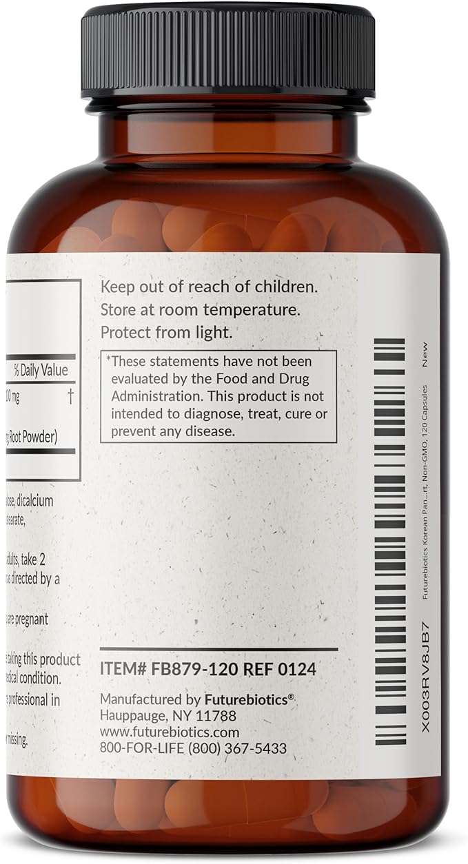 Futurebiotics Korean Panax Ginseng 1000 MG 120 Capsules