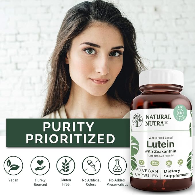 Natural Nutra Lutein and Zeaxanthin Supplement, 20mg - 60 Capsules