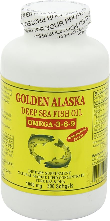 Golden Alaska Deep Sea Omega-3-6-9 Fish 1000mg 300 300 Softgels