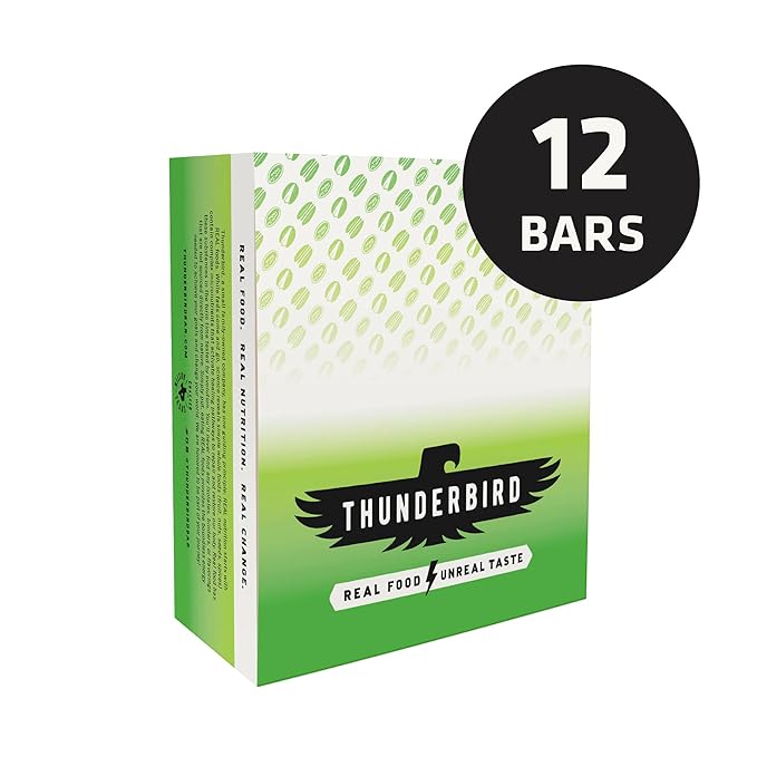 Thunderbird Bars Energy Snack, Gluten-Free with Protein, Healthy Real Food, Vegan Paleo Non-GMO, No Added Sugar, Pecan Goji Pistachio Flavor (12 Count, 1.7 oz. Bars)