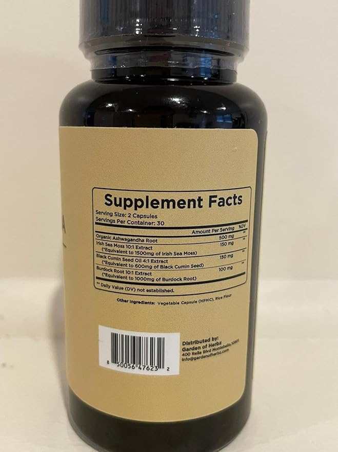 Organic Ashwagandha Root & Irish Sea 3,600 mg 60 Caps