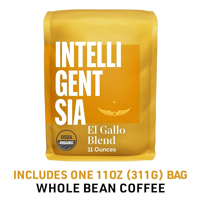 Intelligentsia Coffee, Light Roast Whole Bean Coffee - Organic El Gallo 11 Ounce Bag with Flavor Notes of Milk Chocolate, Honey and Cola