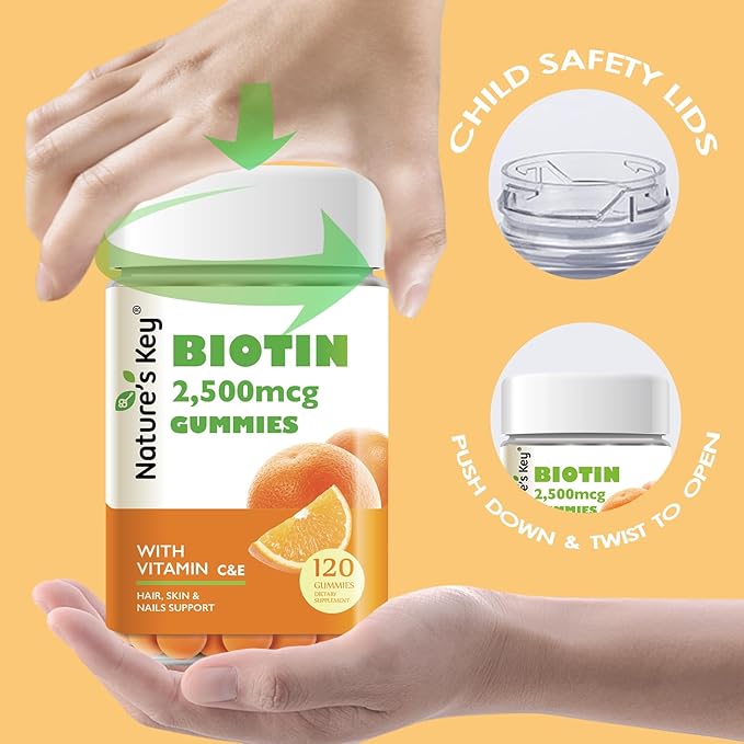 Nature's Key Biotin Gummies with Vitamin 120 Count