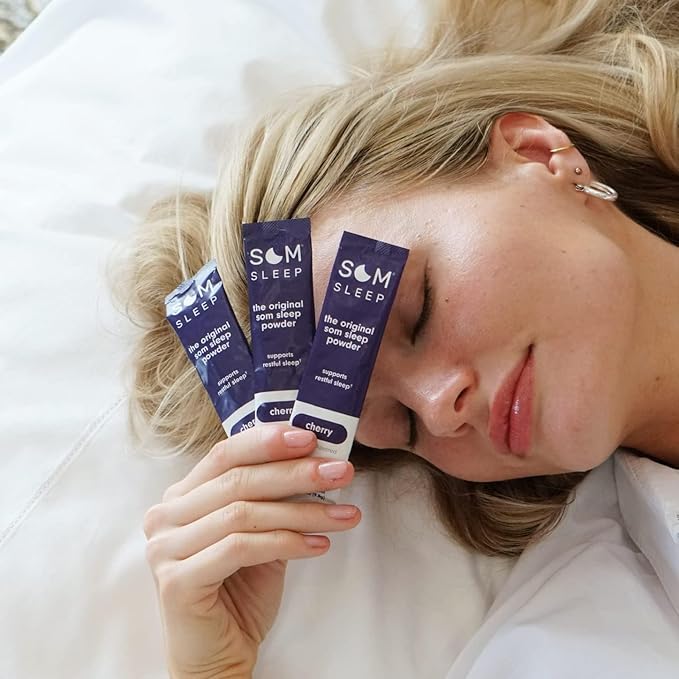Som Sleep, Restful Calm Sleep Powder 3mg, Magnesium, B6, L-Theanine, 30-Pack
