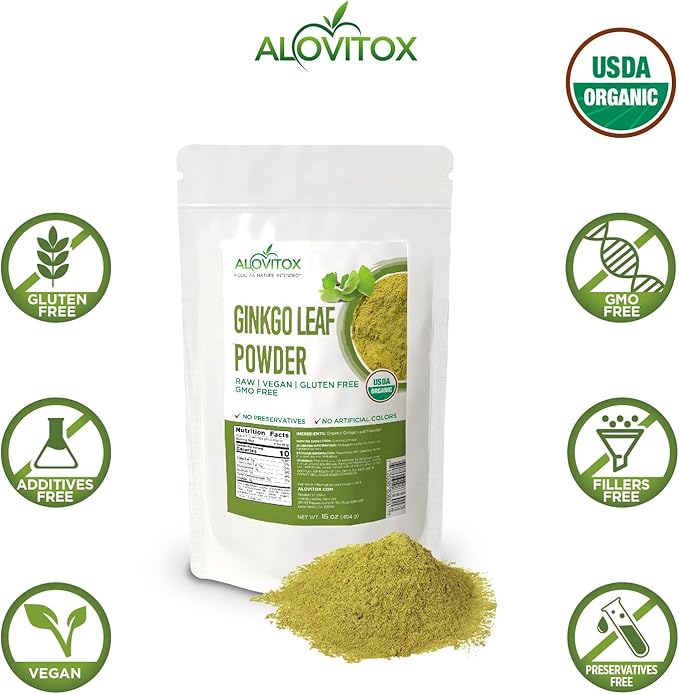 Ginkgo Biloba Leaf Powder 8oz 100% Natural