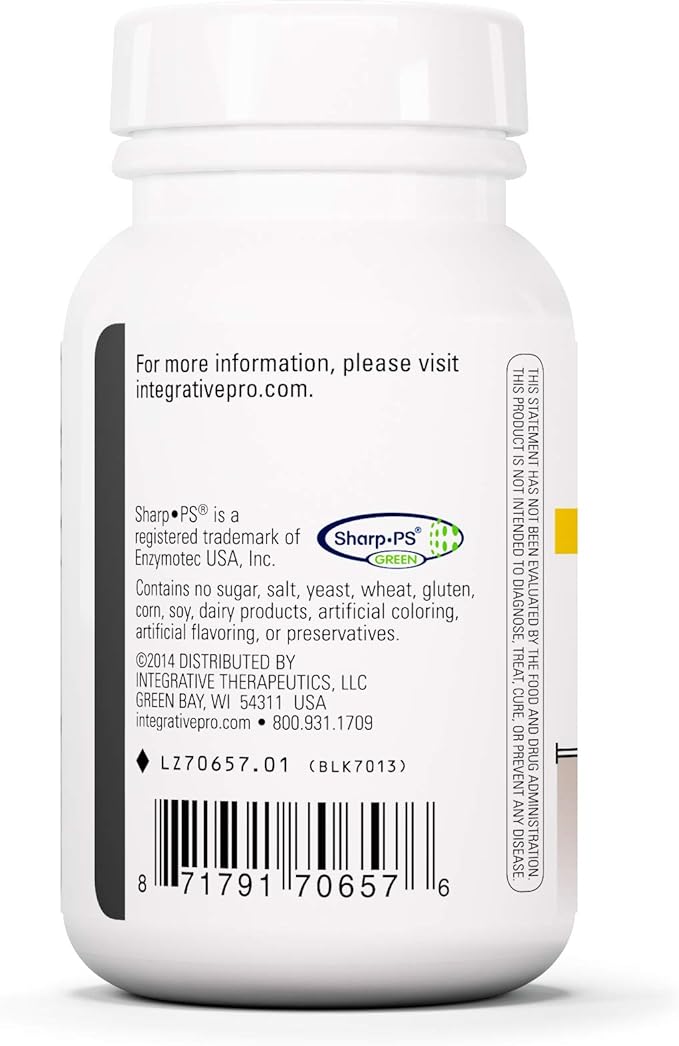 Integrative Therapeutics Phosphatidylserine - Brain Function and Stress Support Supplement* - Sunflower Lecithin-Derived Brain Support Supplement for Men & Women - 60 Softgels