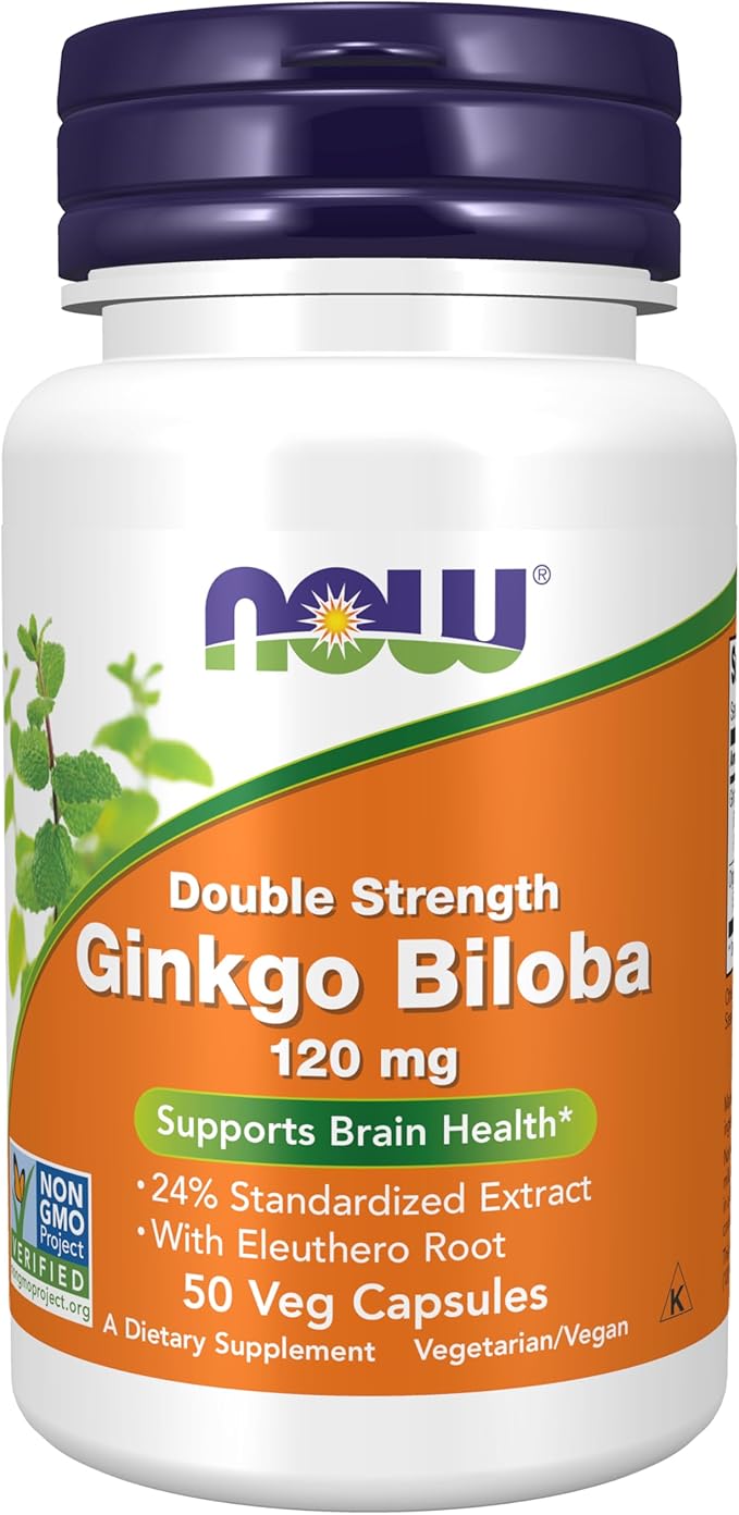 NOW Supplements, Ginkgo Biloba 120 mg, 50 Veg