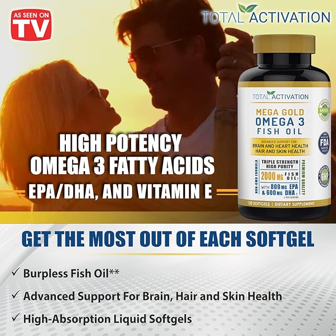 Omega 3 Burpless Max Strength Fish 2000 mg 800 mg 600 mg 120 Small