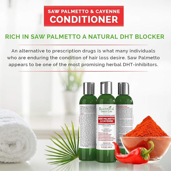 "Saw Palmetto & Cayenne" Hair Growth Anti-Hair Loss CONDITIONER. Alopecia Prevention and DHT Blocker. Doctor Developed