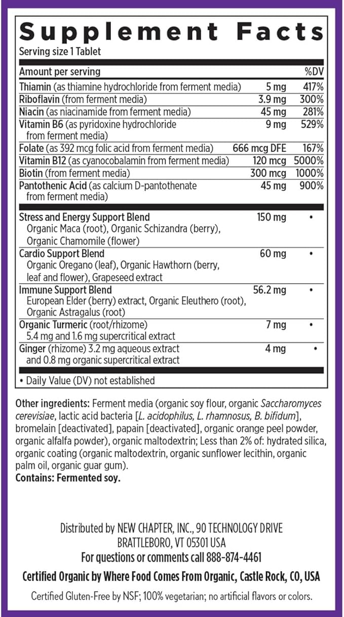 New Chapter Vitamin B Complex – B12 + B6 + 60 ct