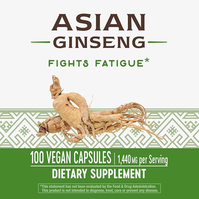 Nature's Way Asian Ginseng, Fights Fatigue*, 1,120mg per 50 Capsules
