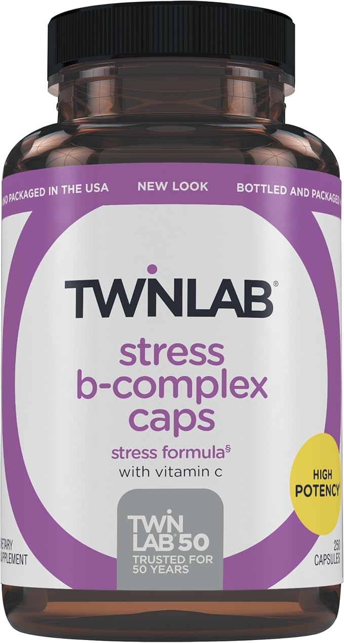 Twinlab Stress B-Complex Caps B12 and B6-250 Capsules