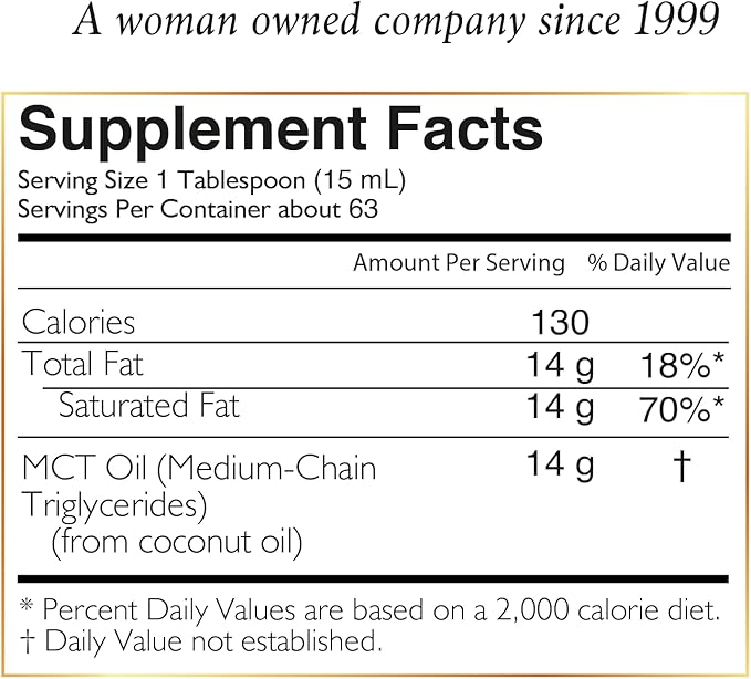 MCT Oil - Intermittent Fasting Support, Metabolism & Brain Power Boost, Natural Energy from Coconut, Free from Gluten, Dairy, Soy, Vegan & Keto-Friendly, 32 fl oz
