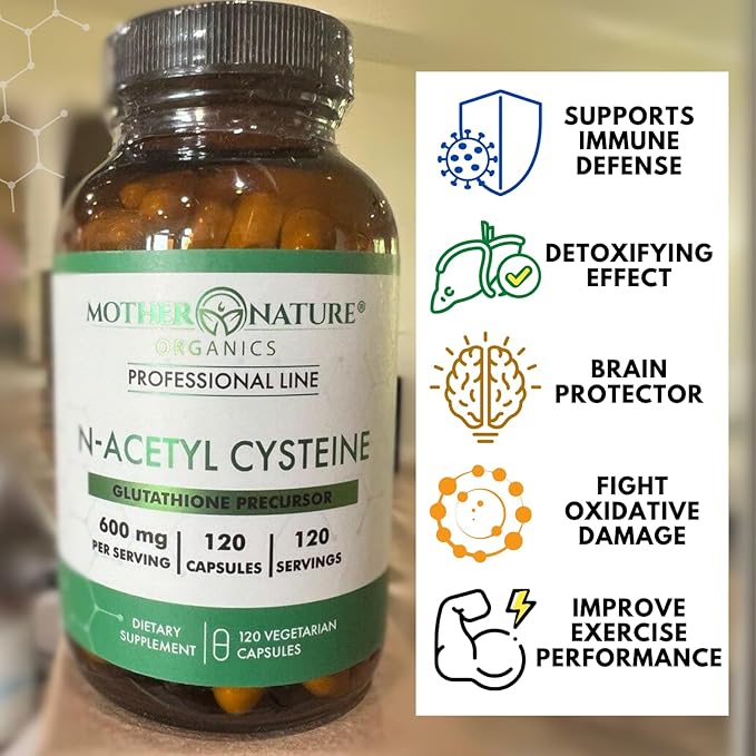 N-Acetyl Cysteine (NAC) Supplement 600mg Capsules 120 Count,