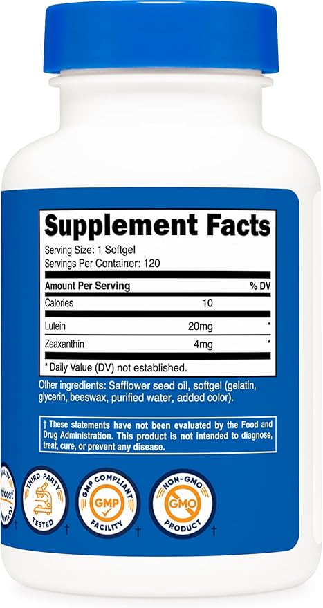 Nutricost Zeaxanthin with Lutein 20mg, 120 Softgels