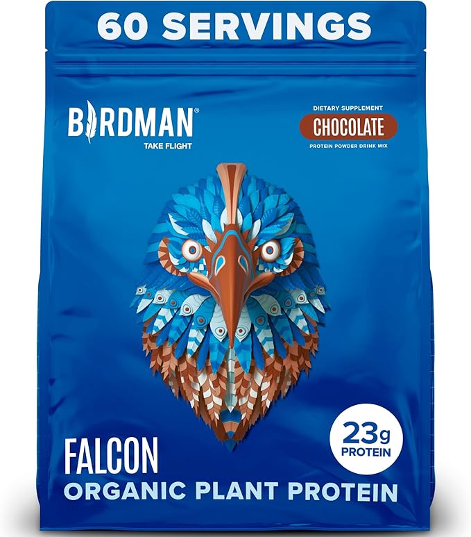 BIRDMAN Falcon Vegan Protein Powder Organic, 60 Servings 3.9lb