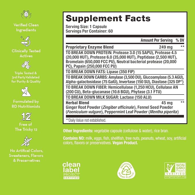 HUM Flatter Me Supplement for Daily Bloating 18 Full (90-Day Supply)