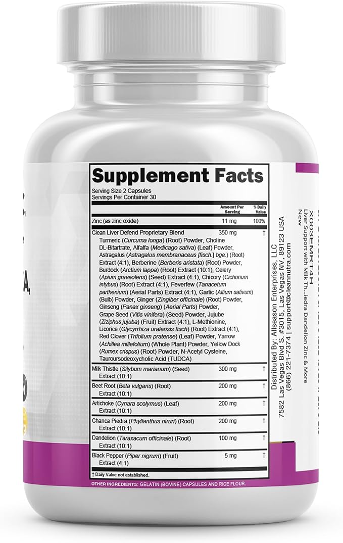 Clean Nutraceuticals Milk Thistle NAC Chanca 60 Count