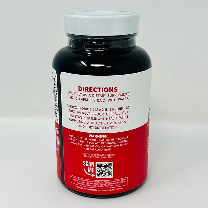 GOBIOTIX Detox Probiotic Supplement with Digestive 50 Billion 60 Capsules