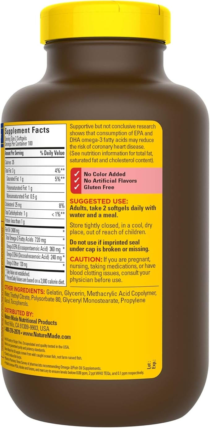 Burp-Less Fish Oil 1200 mg, 200 3 Supplement