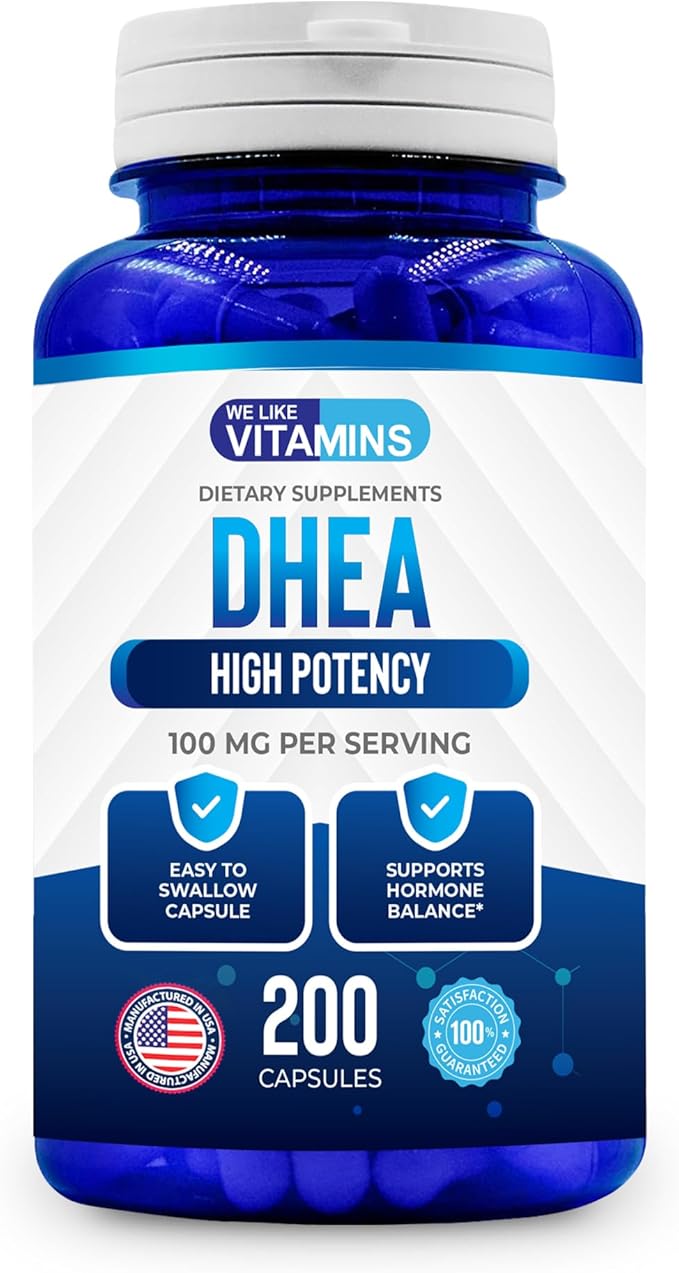 We Like Vitamins DHEA 100mg 200 Capsules 200 Day