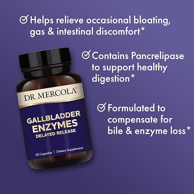 Dr. Mercola Gallbladder Enzymes Delayed Release, 90 Servings (90 Capsules),