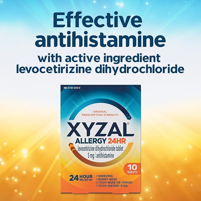 Xyzal Allergy Pills, 24-Hour Allergy Relief, 10-Count, Original