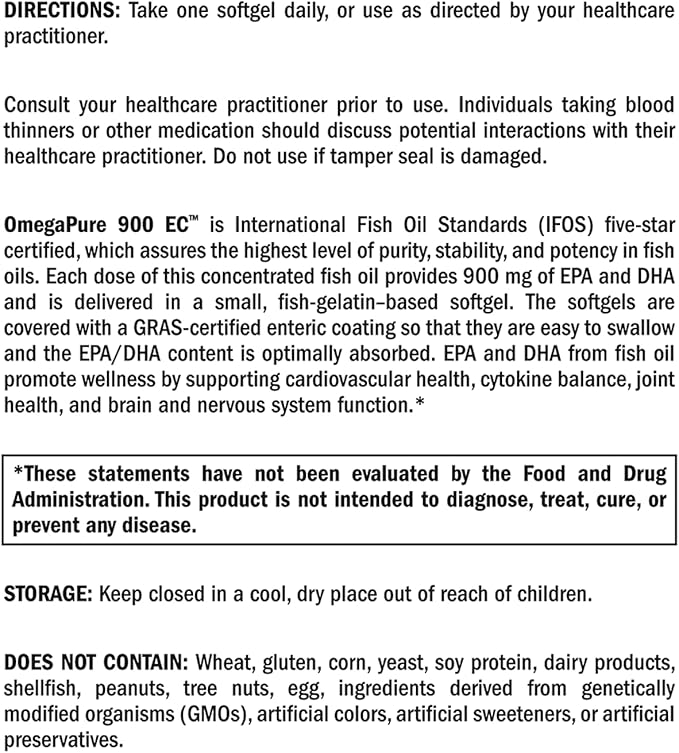 XYMOGEN OmegaPure 900 EC 3 Fish (90 Enteric-Coated