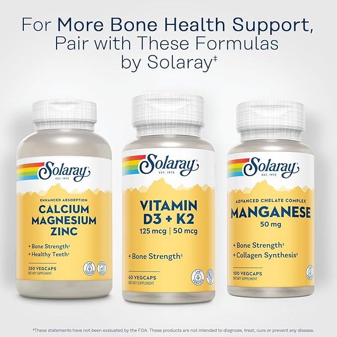 SOLARAY Vitamin D3 K2 5000 IU D3 and 50 mcg K2 as MK7 - 60-Day Guarantee, 60 Serv, 60 VegCaps