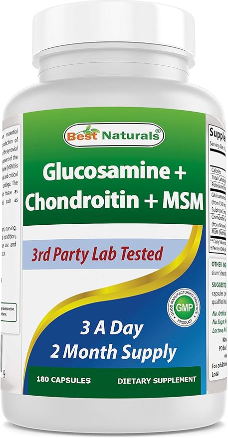 Best Naturals Glucosamine Chondroitin and MSM (Non-GMO) 180 Count